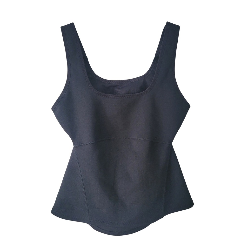 Fabletics Size L Black Open Back Cutout Athletic Tank Top Scoop Neck Fitted